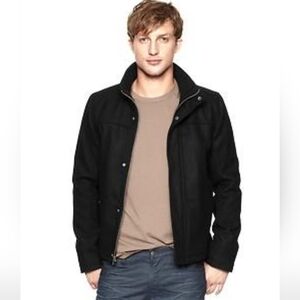 Gap Men's Wool Work Jacket Insulated Black Size Medium Tall
